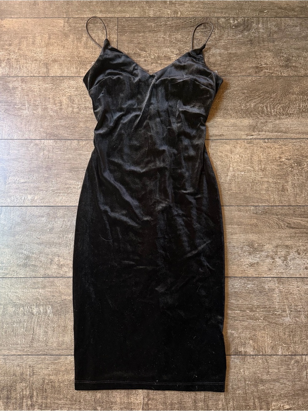 Classic Black Velvet Slip Dress - Women
